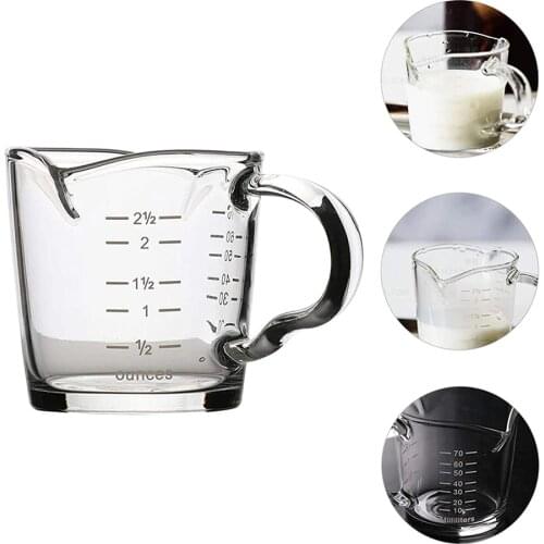 Heat Resistant Double Spout Glass Coffee Measuring Cup for Home Kitchen