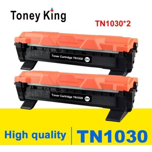 Toney King 2 PCS Toner Cartridge TN1030 TN 1030 Compatible for Brother HL-1110 1112 DCP-1510 1512R MFC-1810 Printer With Chip