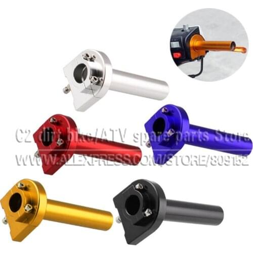 Universal 22mm 7/8" CNC Aluminum Accelerator Throttle Twist Grips Handlebars Motorcycle Blue Black Red Silver Free Shipping