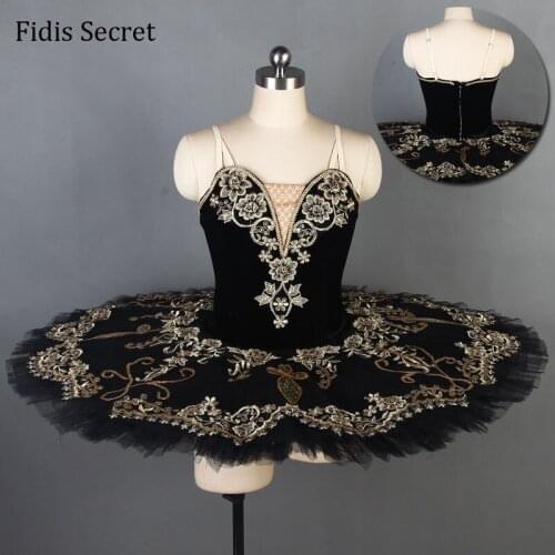 Black Top Quality Classical Pancake Ballet Tutu Overlay,Girls Concert Competition Stage Wear,Female Ballerina YAGP Dance Costume