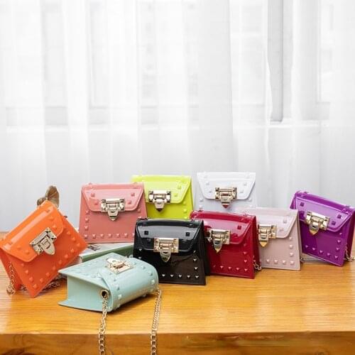 Luxury Mini Handbags Women Bag 2021 PVC Jelly Purse Small Crossbody Shoulder Bags Summer Rivet Cluth Bag Sac A Main Femme