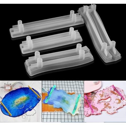 1pair Fruit Tray Handle Silicone Molds Crystal Clear Epoxy Resin Mold Bending Tray Handle Mould For DIY Crafts Jewelry Making