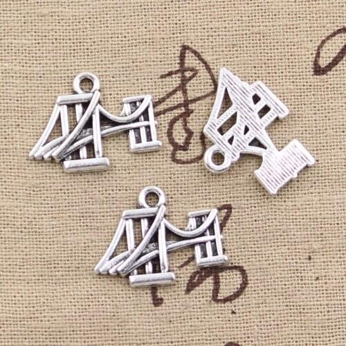 12pcs Charms Steel Bridge 17x24mm Antique Tibetan Silver Color Pendant Findings Accessories DIY Vintage Choker Handmade Jewelry