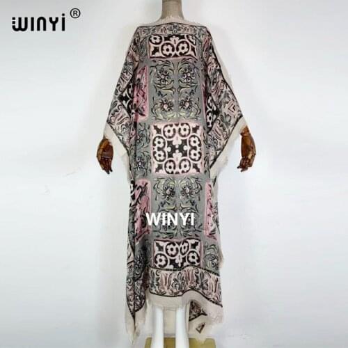 2021 Middle East Dubai Africa Clothing cotton holiday Sexy Casual Tiger Head Printed Dress Winter Maxi Bohemia Elegant Dress