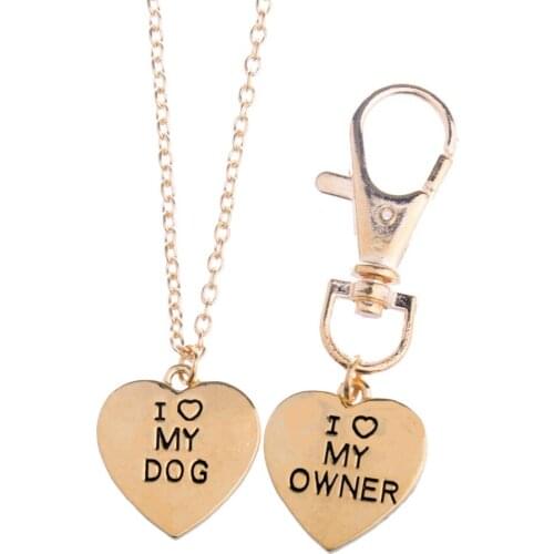 24PC Wholesale Animals Rescued Heart I Love My Dog Owner Pendant Necklace Charm Friends Jewelry For Dog Lover Gifts Fashion New
