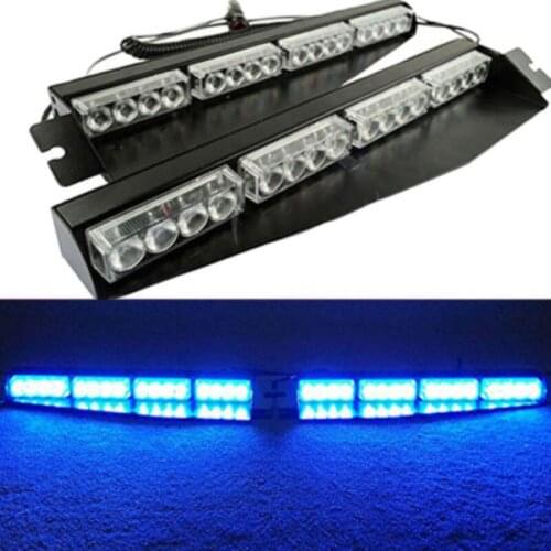32 LED 12V Car Police Emergency Traffic Advisor Strobe Blue LED Lights Bar Handy