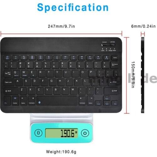 7 / 8/9 /10" Mobile Phone Tablet PC Wireless Bluetooth Keyboard for IOS Android Windows Three System
