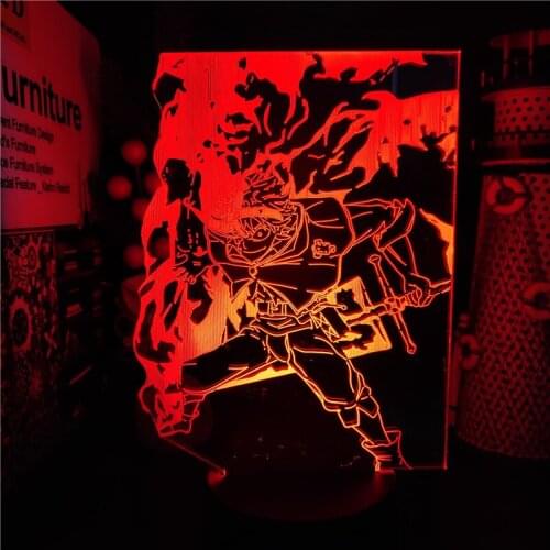 Anime 3D Lamp Black Clover Asta LED Night Light Luminaria Manga Figure Lampara Home Decoration Lights Xmas Gift Lampe Room Decor
