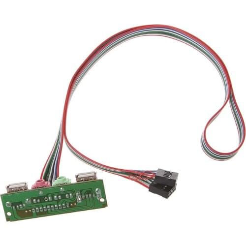 PC Computer Case Front Panel USB Audio Port Mic Earphone Cable New H05A