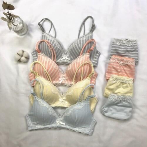 Children training bra set cotton lovely girls training underwear set kids bras and shorts set training bra kid for girl