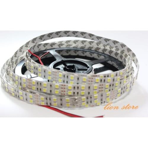 Double row LED Strip RGB ,White ,Warm white Non-waterproof 5050 SMD 120leds/m 600LED/5m ,Free shipping