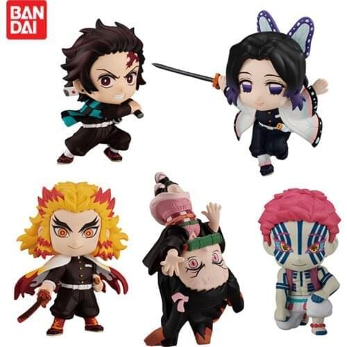 Bandai Original Anime Demon Slayer Figure Adverge Motion 01 02 Shokugan Nezuko Tanjirou Action Figure Pvc Model Collectible Toys