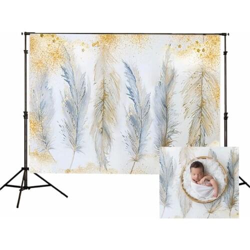 Photo Studio Backdrop Birthday Party Banner Plumage Feather Photographic Background Baby Newborn Photoboth Photophone Poster