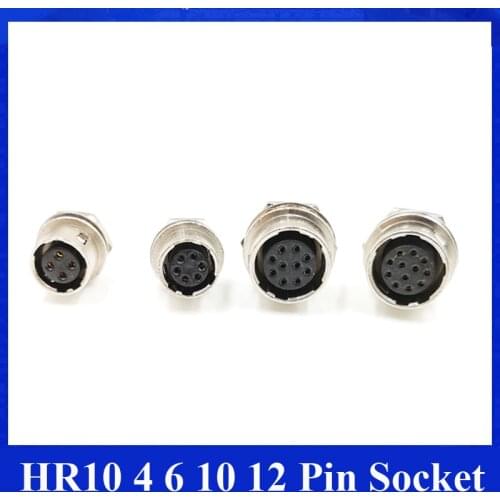Hirose connector 4 6 10 12 pin Female Socket HR10A-7R- 4S 6S, HR10A -10R-10S 12S Female connector, ZOOM Basler GIGE CCD Camera