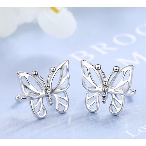 KISSLOVE New Ear Cuff For Women Without Piercing Butterfly Earrings Earcuff Fashion Hollow Jewelry Ear Clips