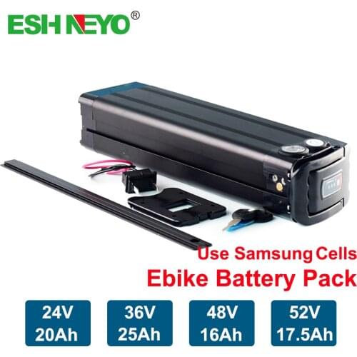 24V 36V 48Volt 52V Electric Bicycle Battery Pack 15Ah 20Ah Silver Fish Samsung Lithium Batteries For Fat Bike City E-bike Akku