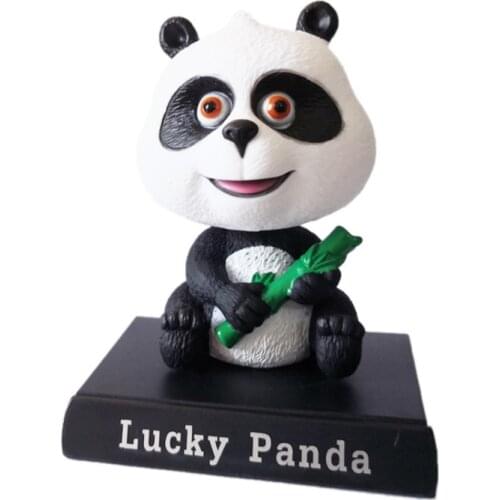 Cute Pet National Treasure Giant Panda Baby Shake Head Doll Toys Cartoon Car Ornament Car Interior Products Cake Decoration