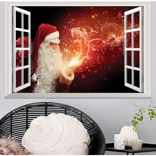 New 3D Santa Claus Wall Stickers Christmas Festival Wall Stickers DIY New Year Gift Home Decor Living Room Party Supplies Decor