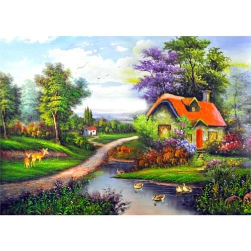 New Embroidery Counted Cross Stitch Kits Needlework - Crafts 14 ct DMC DIY Arts Handmade Decor - Scenery C