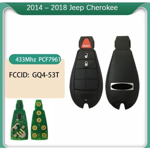 CN086020 Original 3 Button Smart Key Control With PCF7961M Chip and 433Mhz For 2014 2018 Jeep Cherokee Fobik Key