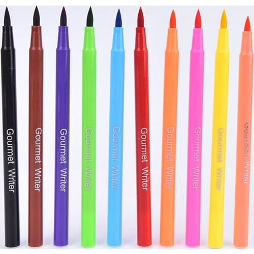 10 Colors Edible Pigment Pen Food Color Brush Drawing Biscuits Cake Decorating DIY Baking Cake DIY Draw Tool High Quality