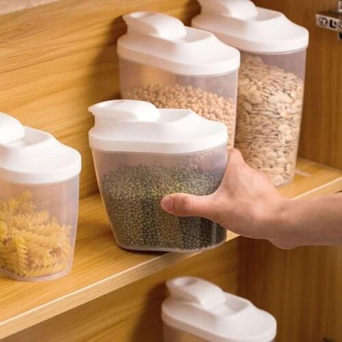 1PC Food Grade Plastic Sealed Cans Kitchen Snacks Cereals Storage Bottle Transparent Food Canister Keep Fresh Jar Food Storage