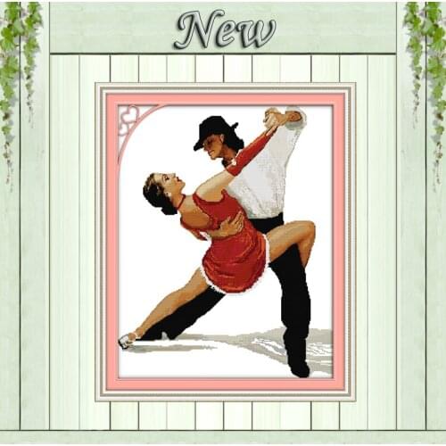 Tango Romantic Couples in the dance painting counted print on canvas 14CT 11CT DMC Cross Stitch kits Needlework Sets Embroidery