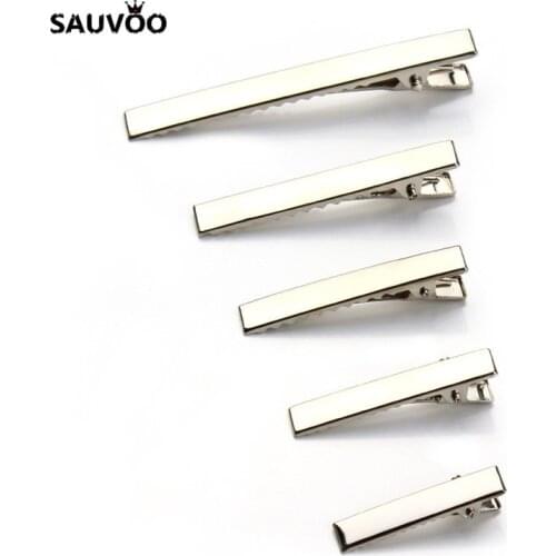 SAUVOO 20Pcs/lot Rhodium Color Single Prong Alligator Hair Clips Hairpin with Teeth for DIY Hair Bow/Bow Clips Jewelry Making
