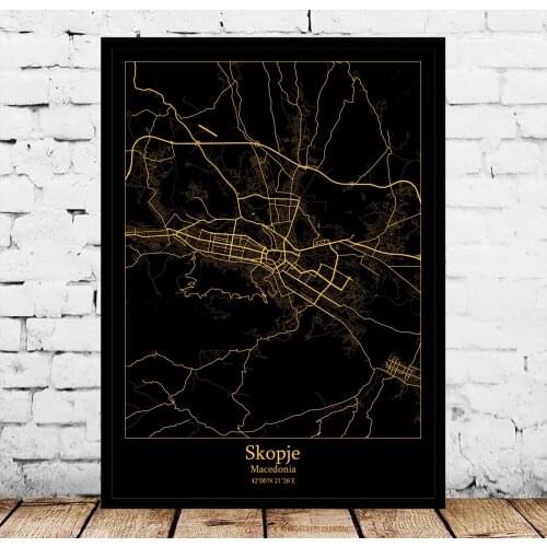 Skopje Macedonia Map Poster
