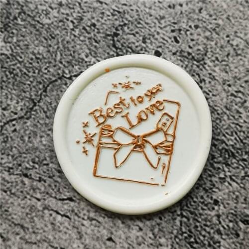 Bow-knot best love for you blessing wax stamp Retro Wood Stamp Sealing Wax Seal Stamp Wedding Decorative sealing Stamp wax seals