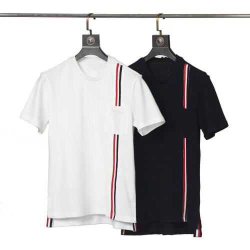 2021 Summer New Luxury T-Shirt Solid Striped Cotton Short Sleeve Casual Women Fashion Top Shirt Korean Design High Quality