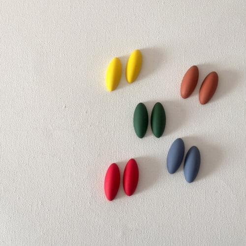 Morandi Stud Earrings Brincos Acetate Acrylic Simple Fresh Girl Stud Earrings Oval Scrub Rubber Earrings for Women Pendientes
