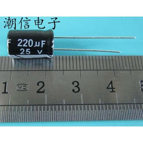 100pcs Electrolytic capacitors 25V220UF 8*12MM 220UF/25V high quality 105 degrees