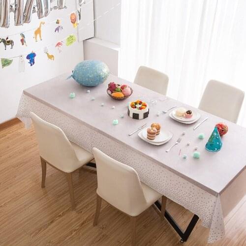 137x274cm Plastic Gold Dot Gilded Tablecloth Birthday Party Supplies Disposable Table Cloth Cover Wedding Party Decoration