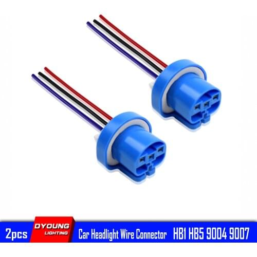 2Pcs Hid Relay 9004 9007 H/L HB1 HB5 Bulb Base Socket Lamp Holder Car Led Headlight Connector High Temperature Resistant Plastic