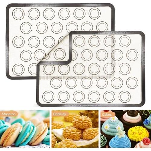 30 Holes Macaron Silicone Baking Mat Non-Stick Pastry Cookie Pad Heat Resistant Fondant Biscuit Oven Liner Sheets Kitchen Tool