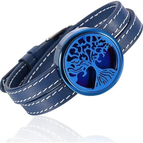 IJB0525 316L Stainless Steel Bracelet Aromatherapy Diffuser Necklace Perfume Locket Fashion Tree For Women Gifts Free Pads