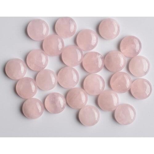 2020 fashion natural crystal stone pink round CAB CABOCHON stone 14mm charm beads for jewelry making wholesale 50pcs/lot free