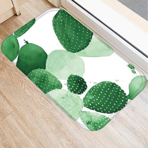 Colorful Cactus Kitchen Entrance Door Mat Coral Velvet Carpet Doormat Colorful Indoor Floor Mats Anti-Slip Rug Floor Rug Door