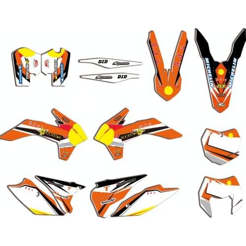 For KTM EXC XCW XCF-W 2014-2016 Motorcycle Racing Team Graphics Decals Stickers Kit 125 250 350 450