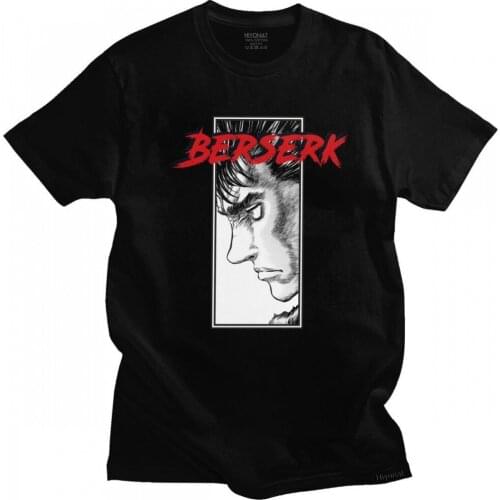 Cool Anime Guts Berserk T-shirt Men Short Sleeved Egg of the King Black Swordsman Printed Tshirt Cotton Manga Tee Shirt Gift