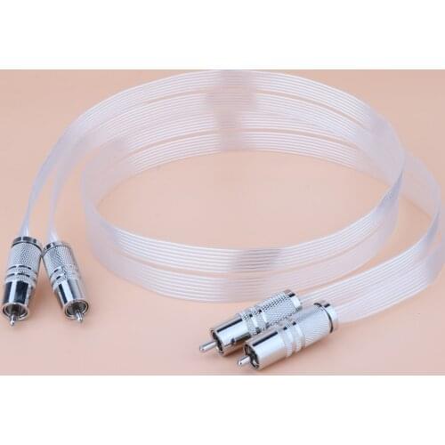 Hifi SR-02 RCA Interconnect Cable, Silver Plated RCA Plug Connctor Cable, 0.5m Per piece