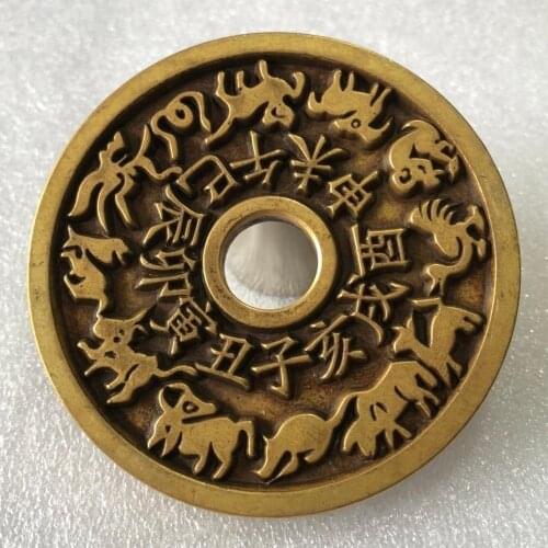 China classical statue of Eight trigrams and 12 zodiac patterns the safety of the house disc, plate,metal decoration big pendant