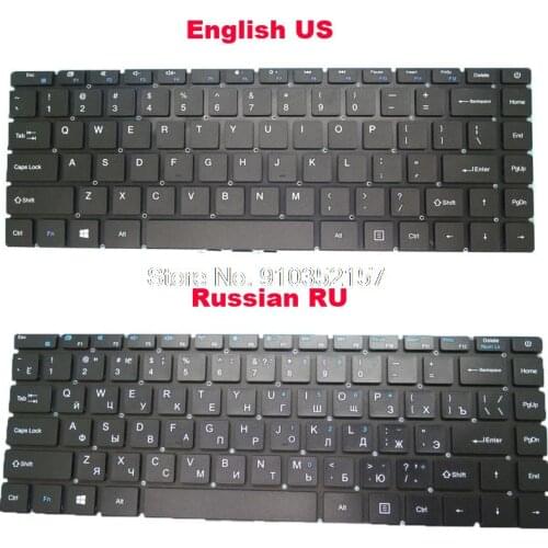 Laptop Keyboard For Teclast F7 Plus XK-HS105 MB3181004 Russian RU English US Black NO Frame Without Backlit