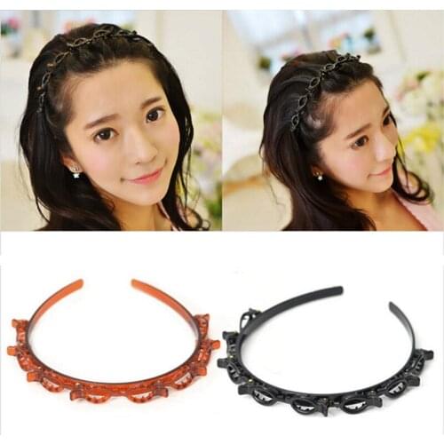 Coffee/Black/Clear teethed braider hair clips burst hairdo bring plastic hair hoops Headband for DIY Multi Storey Wisp Air Weave