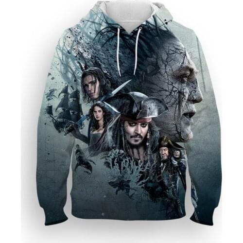 Pirates of the Caribbean 3D Printed Fashion Anime Children Hoodies Casual Oversized Sweatshirts Hoodie Men Tops