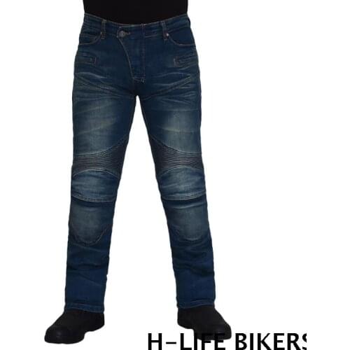 Motocross Denim jeans Motorcycle Dirt Bike Riding jeans racing pants With hip and knee pads PK718