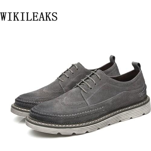 Genuine Leather Shoes Men Brogue Shoes Men Luxury Brand Casual Boots Men Designer Shoes Men High Quality Black Sneakers Zapatos