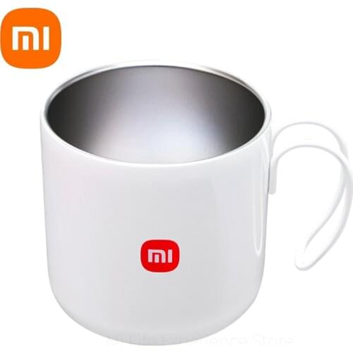 NEW Xiaomi Custom Cup Stainless Steel Cup White Reusable Tea Ice Coffee Cup Hot And Cold Usage Travel Hiking Luxury Office Use