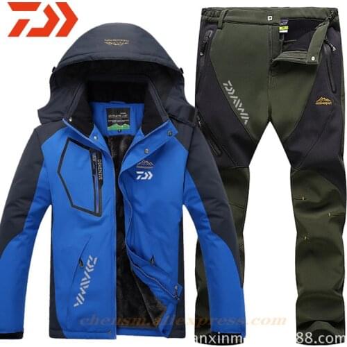 Daiwa Clothing for Fishing Jacket Waterproof Windproof Warm Thick Pants Fishing Shirt Sports Winter Fishing Suit Fishing Wear